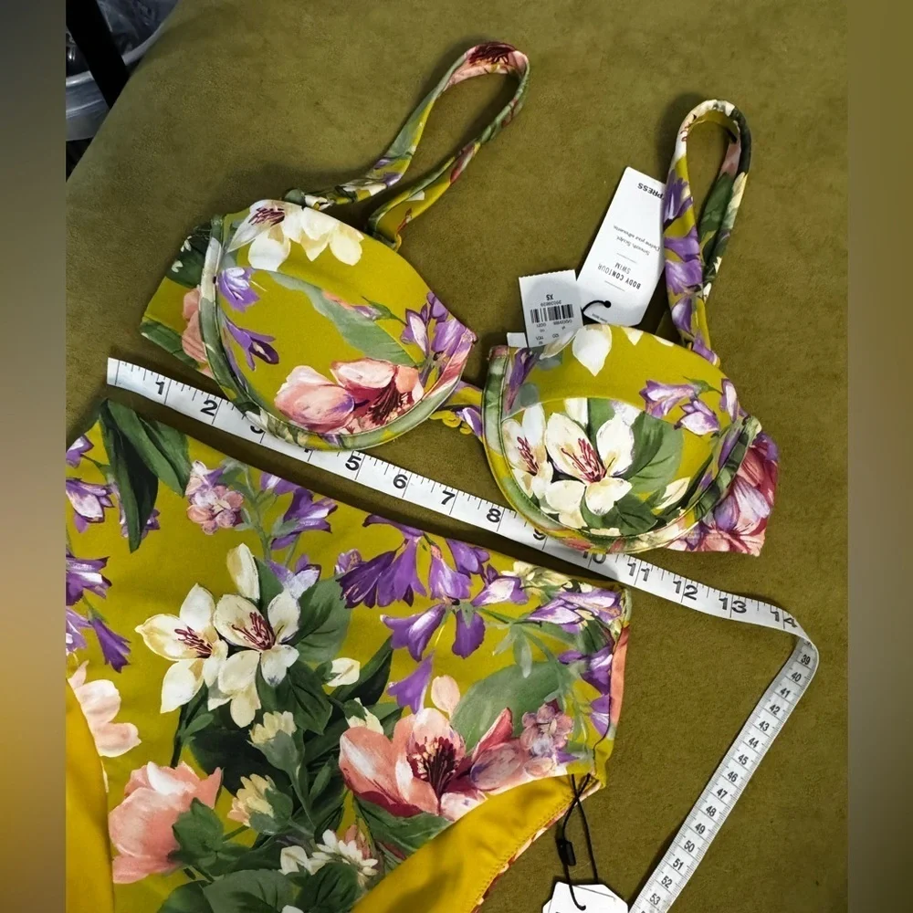 EXPRESS Body Contour Swim Set in Floral Size XS 87 - Picture 5 of 8